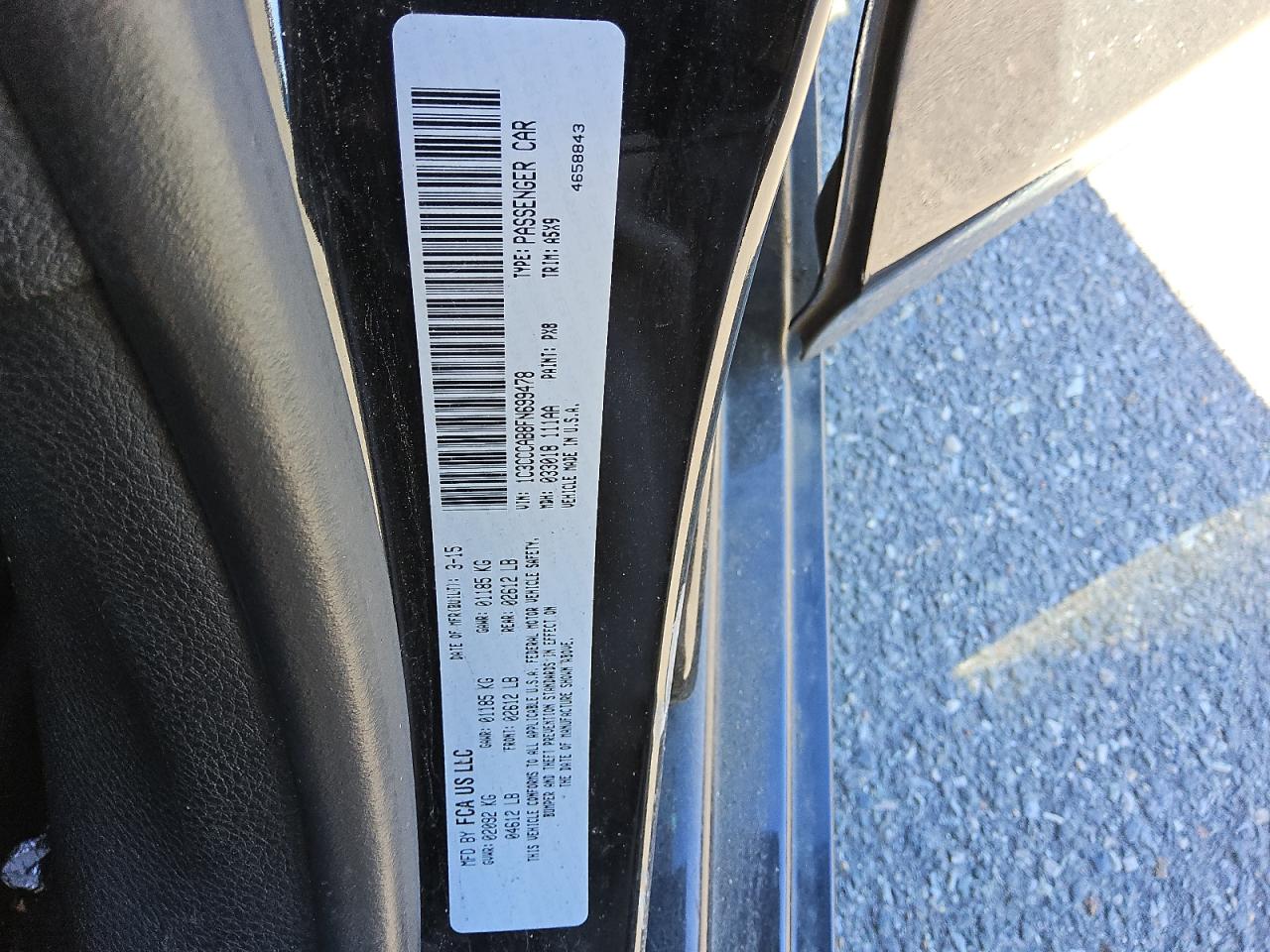 2015 Chrysler 200 Limited VIN: 1C3CCCAB8FN699478 Lot: 86275875