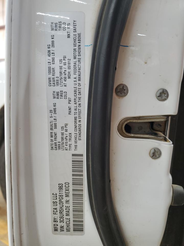 2023 Ram 2500 Tradesman VIN: 3C6UR5HJ3PG611963 Lot: 85745855