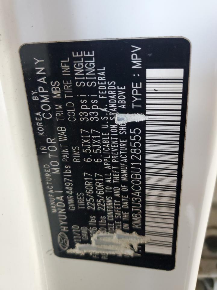 2011 Hyundai Tucson Gls VIN: KM8JU3AC0BU128555 Lot: 86261275