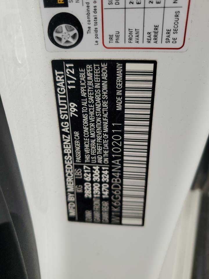 2022 Mercedes-Benz S 500 4Matic VIN: W1K6G6DB4NA102011 Lot: 86253215