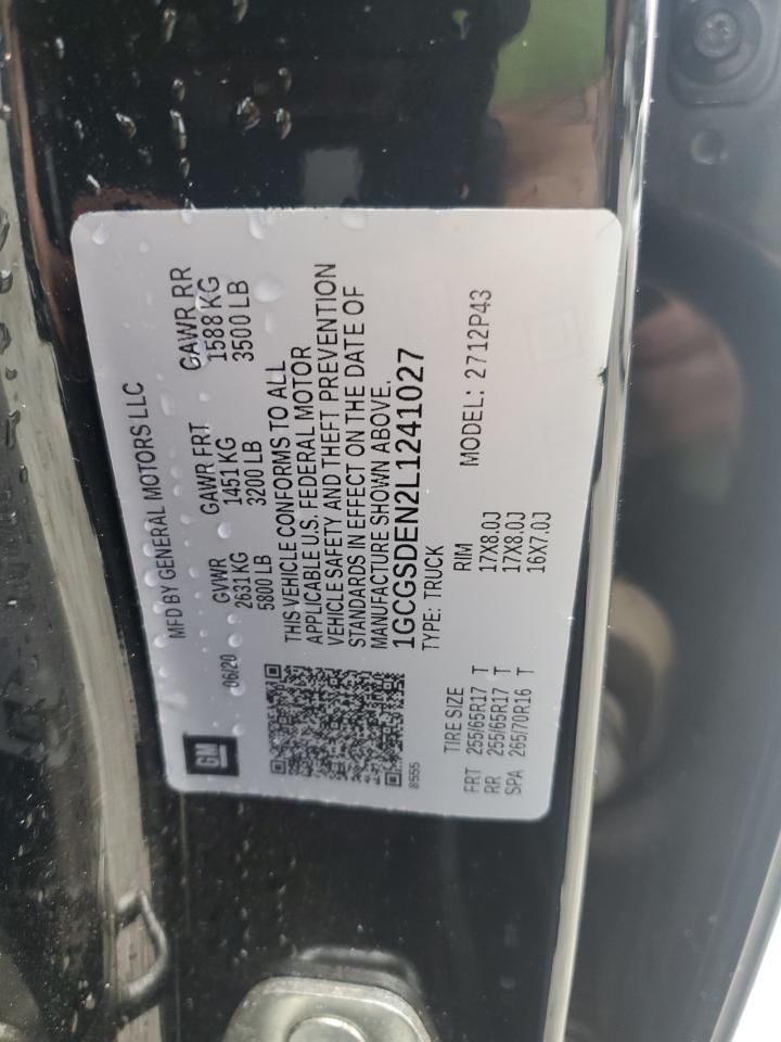 2020 Chevrolet Colorado Z71 VIN: 1GCGSDEN2L1241027 Lot: 82257015