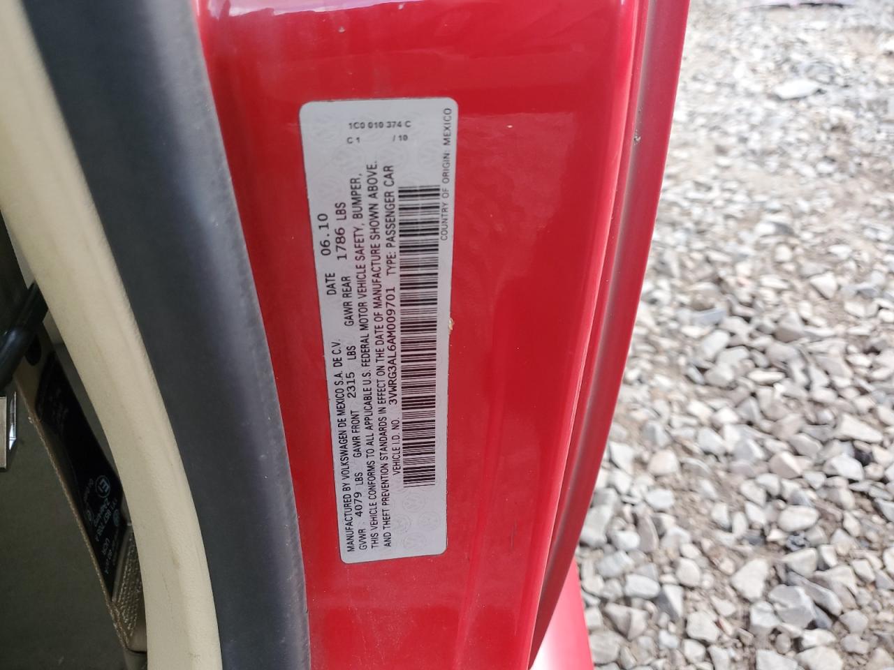 2010 Volkswagen New Beetle VIN: 3VWRG3AL6AM009701 Lot: 90217455