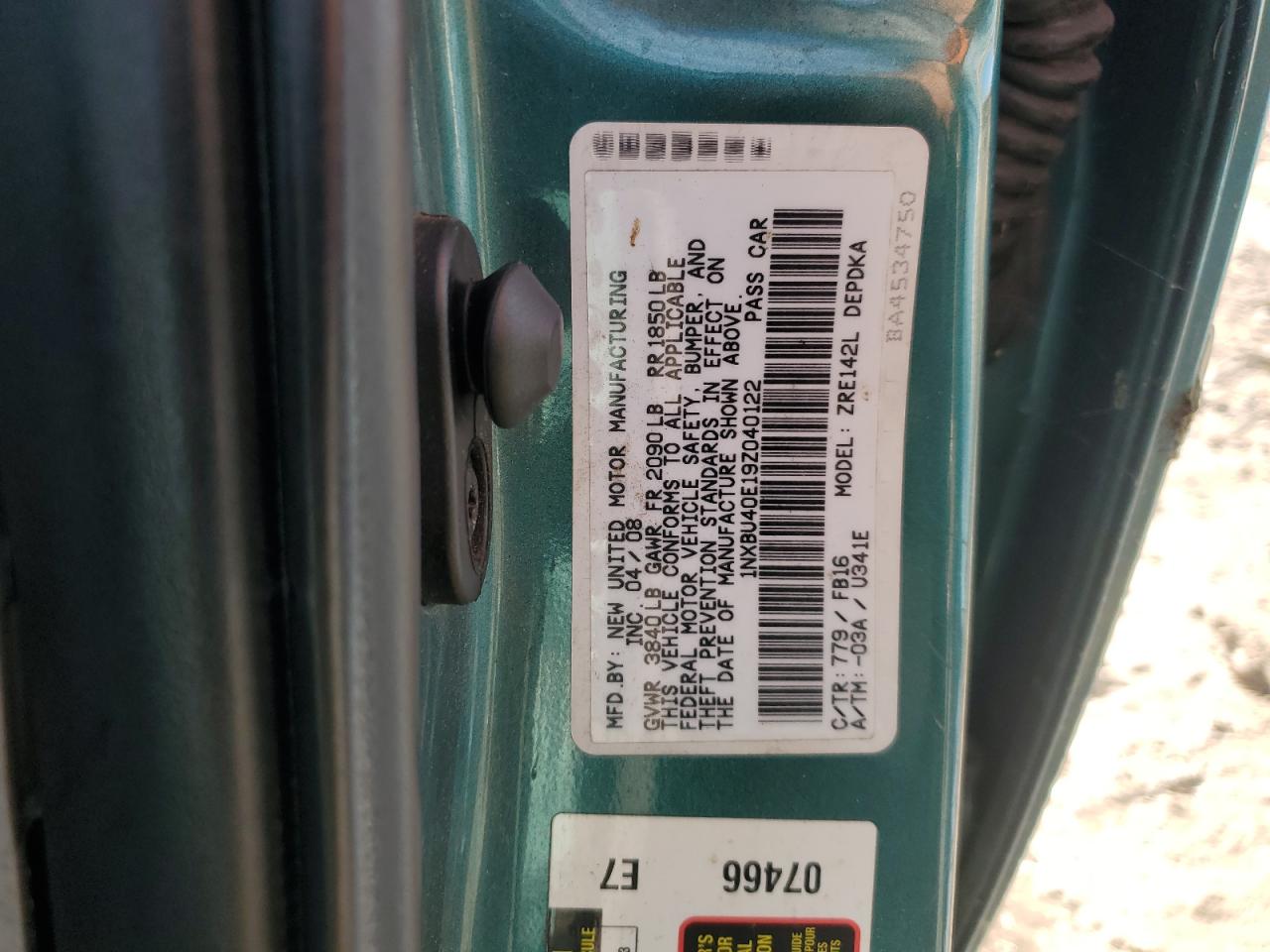 2009 Toyota Corolla Base VIN: 1NXBU40E19Z040122 Lot: 89544385