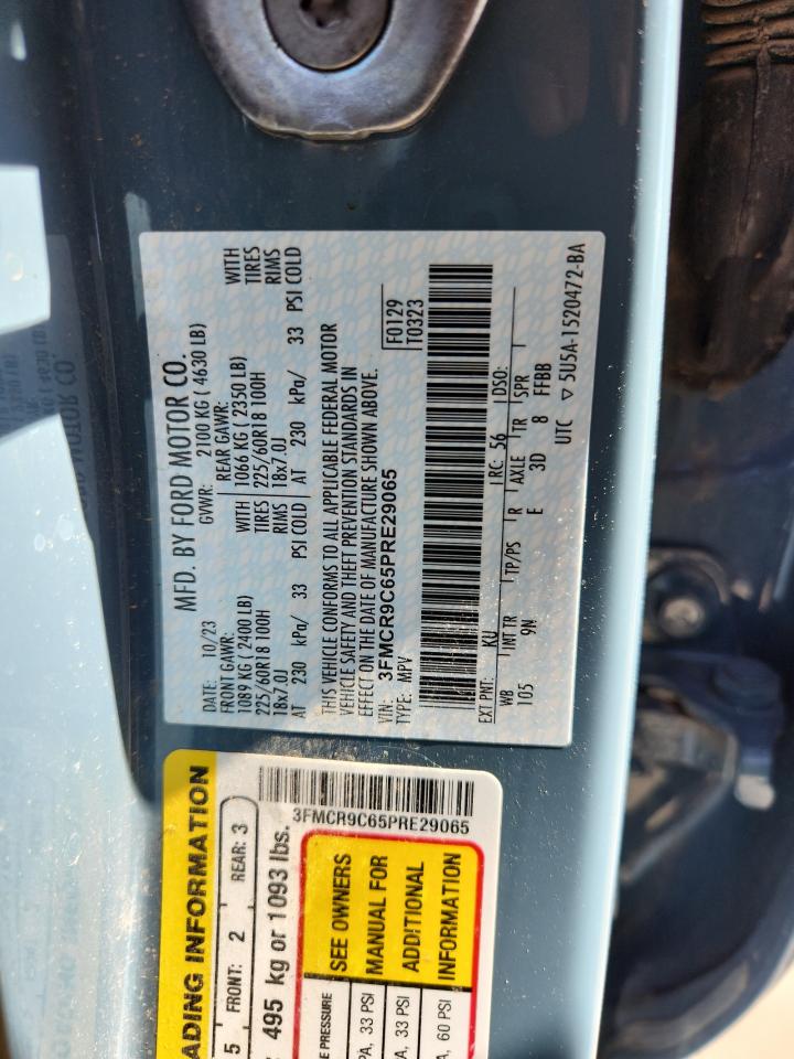 2023 Ford Bronco Sport Outer Banks VIN: 3FMCR9C65PRE29065 Lot: 85318675