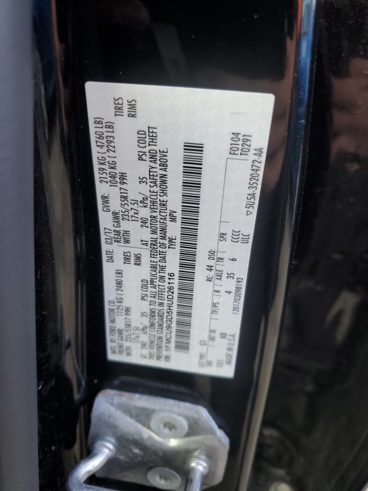 2017 Ford Escape Se VIN: 1FMCU9GD5HUD26116 Lot: 87418295