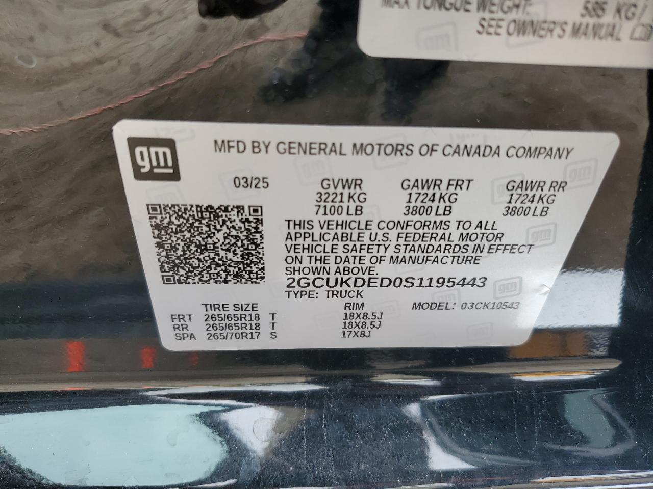 2025 Chevrolet Silverado K1500 Lt VIN: 2GCUKDED0S1195443 Lot: 86444255