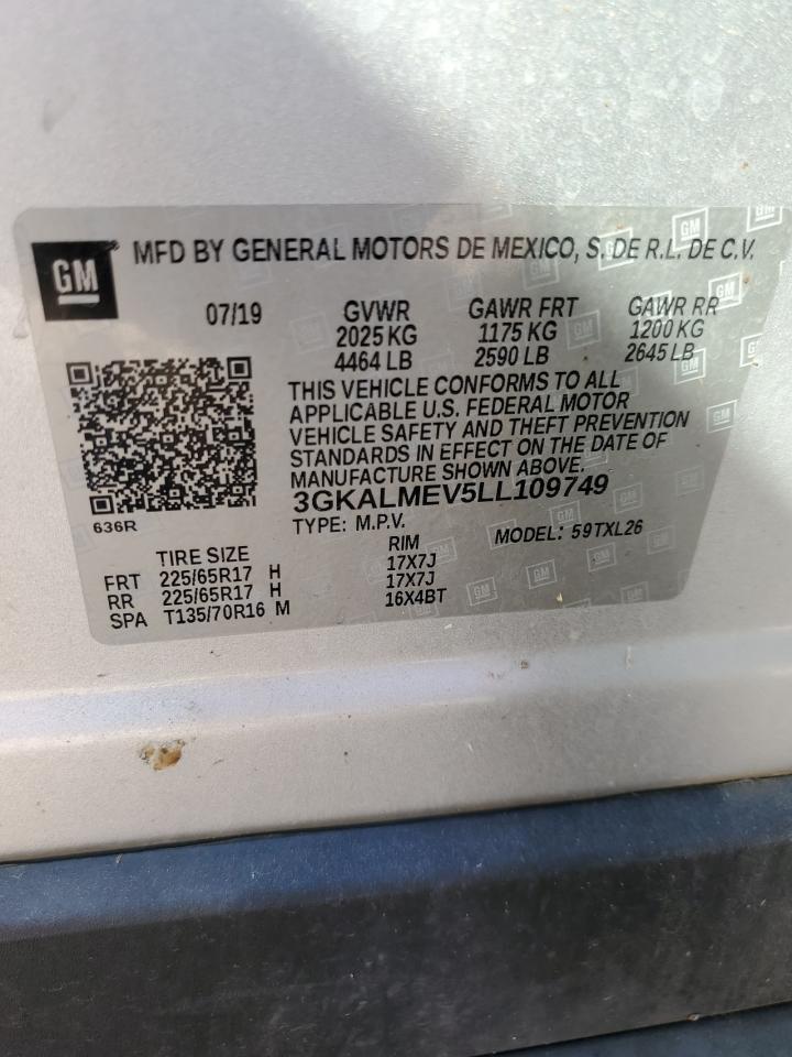 2020 GMC Terrain Sle VIN: 3GKALMEV5LL109749 Lot: 85765295
