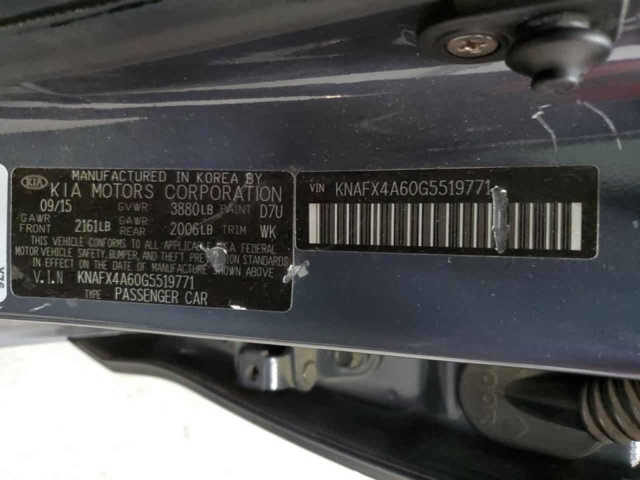 2016 Kia Forte Lx VIN: KNAFX4A60G5510771 Lot: 82664355