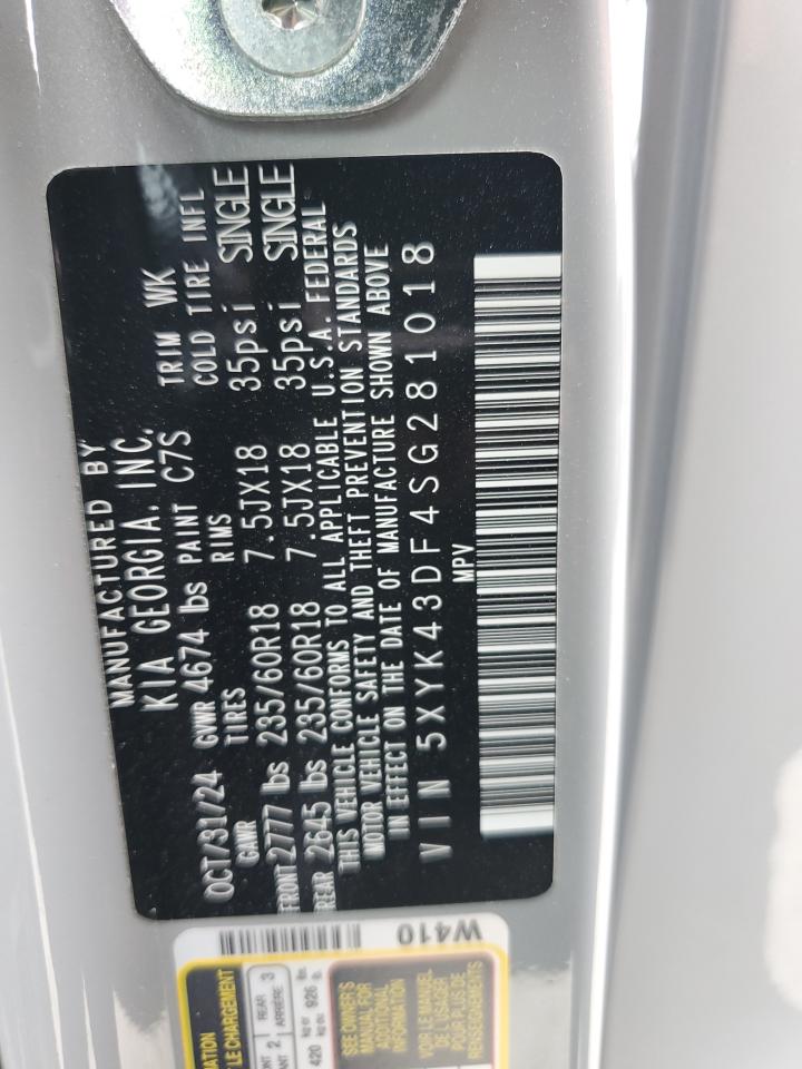 2025 Kia Sportage Sx VIN: 5XYK43DF4SG281018 Lot: 85113705