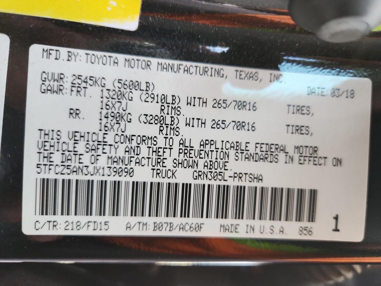 2018 Toyota Tacoma Double Cab VIN: 5TFCZ5AN3JX139090 Lot: 86175975