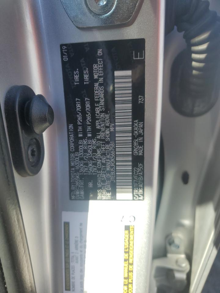 2019 Toyota 4Runner Sr5/Sr5 Premium VIN: JTEBU5JR2K5667581 Lot: 85728845