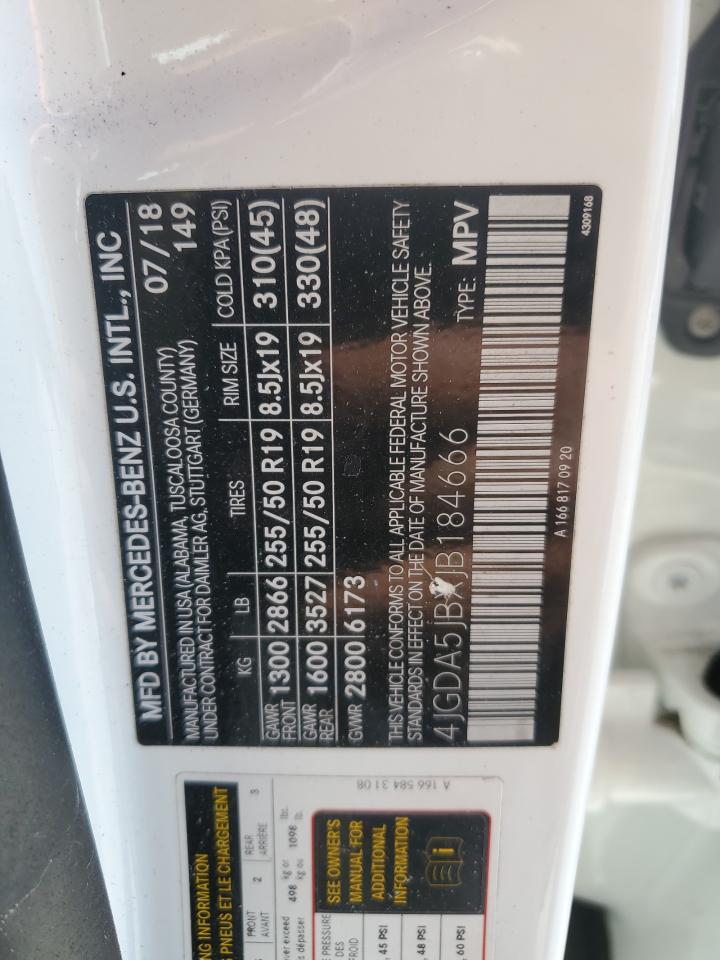 2018 Mercedes-Benz Gle 350 VIN: 4JGDA5JBXJB184666 Lot: 90715325