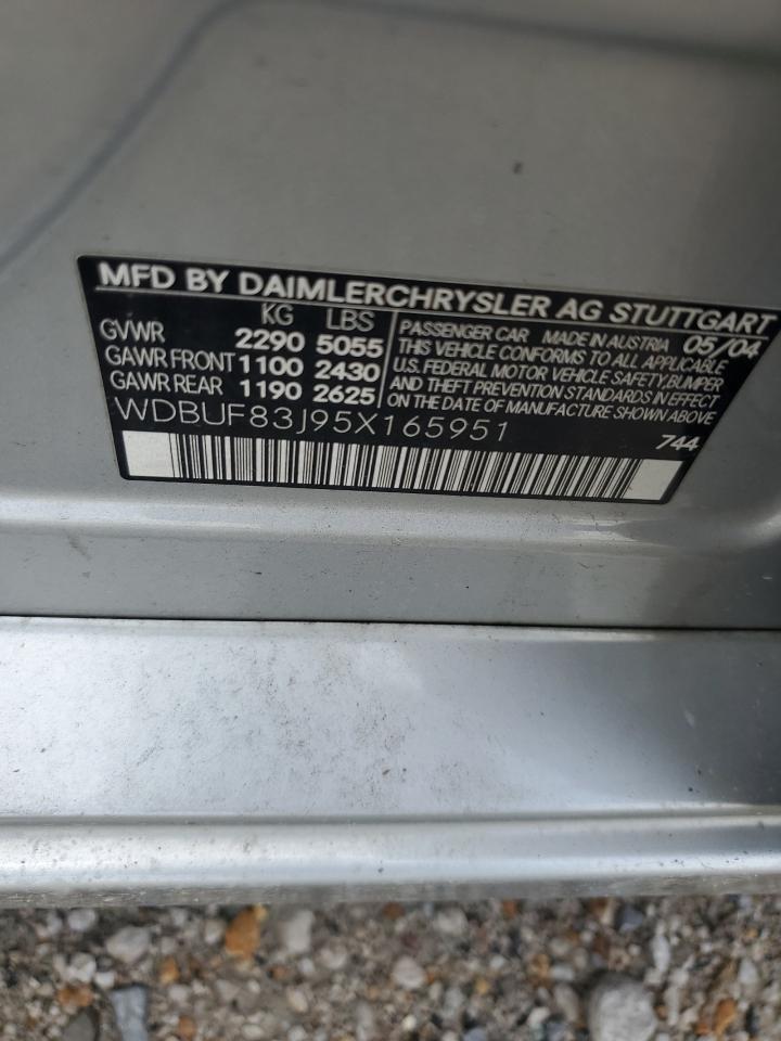 2005 Mercedes-Benz E 500 4Matic VIN: WDBUF83J95X165951 Lot: 85575635