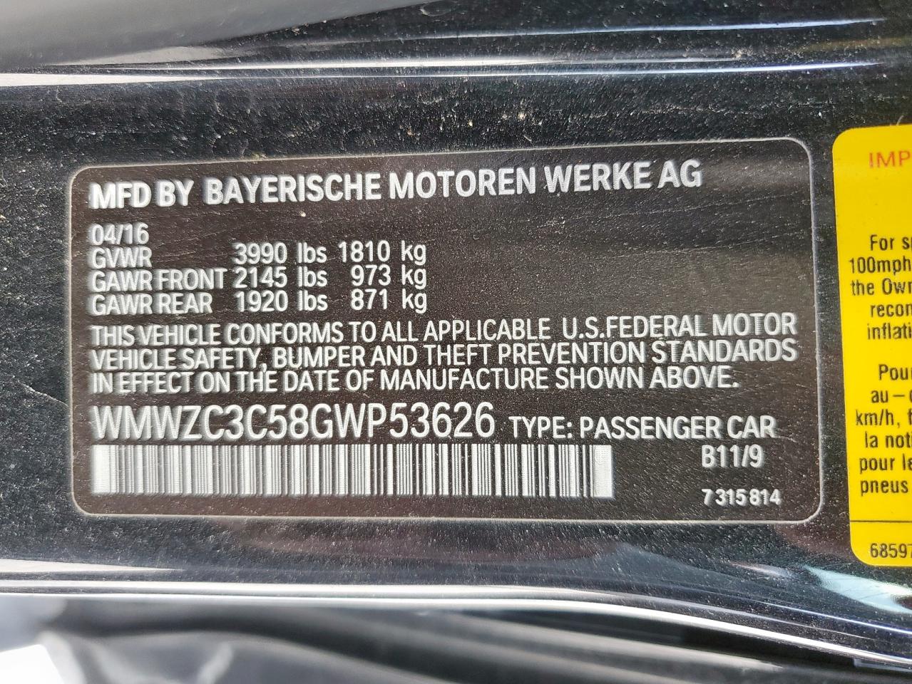 2016 Mini Cooper S Countryman VIN: WMWZC3C58GWP53626 Lot: 84864775