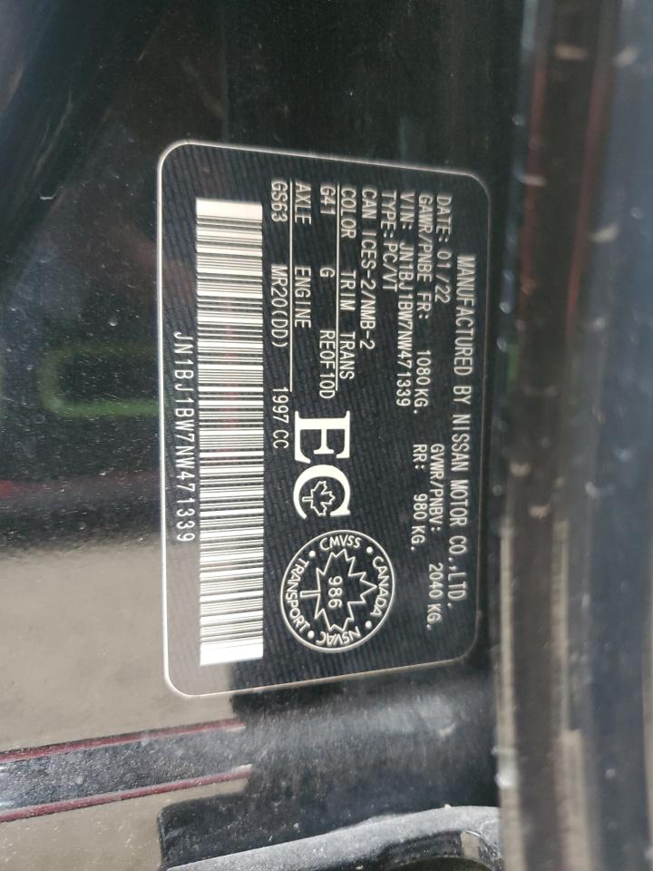 2022 Nissan Qashqai Sv VIN: JN1BJ1BW7NW471339 Lot: 86458795