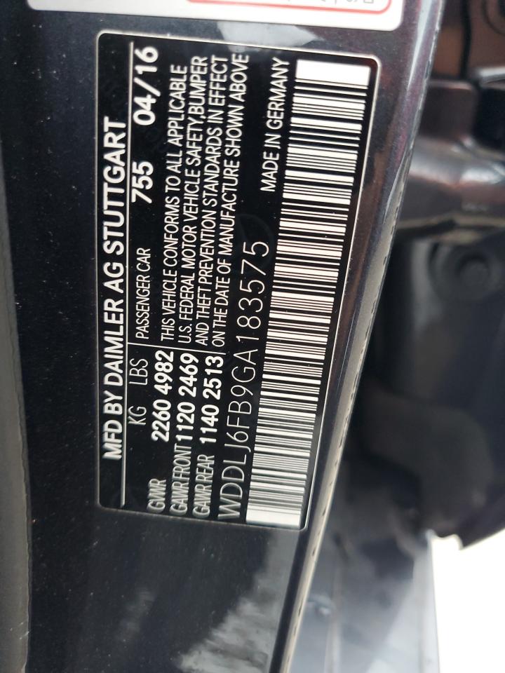 2016 Mercedes-Benz Cls 400 VIN: WDDLJ6FB9GA183575 Lot: 82268055