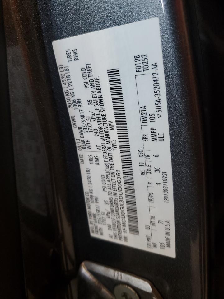 2013 Ford Escape Se VIN: 1FMCU0GX3DUD06351 Lot: 84951325