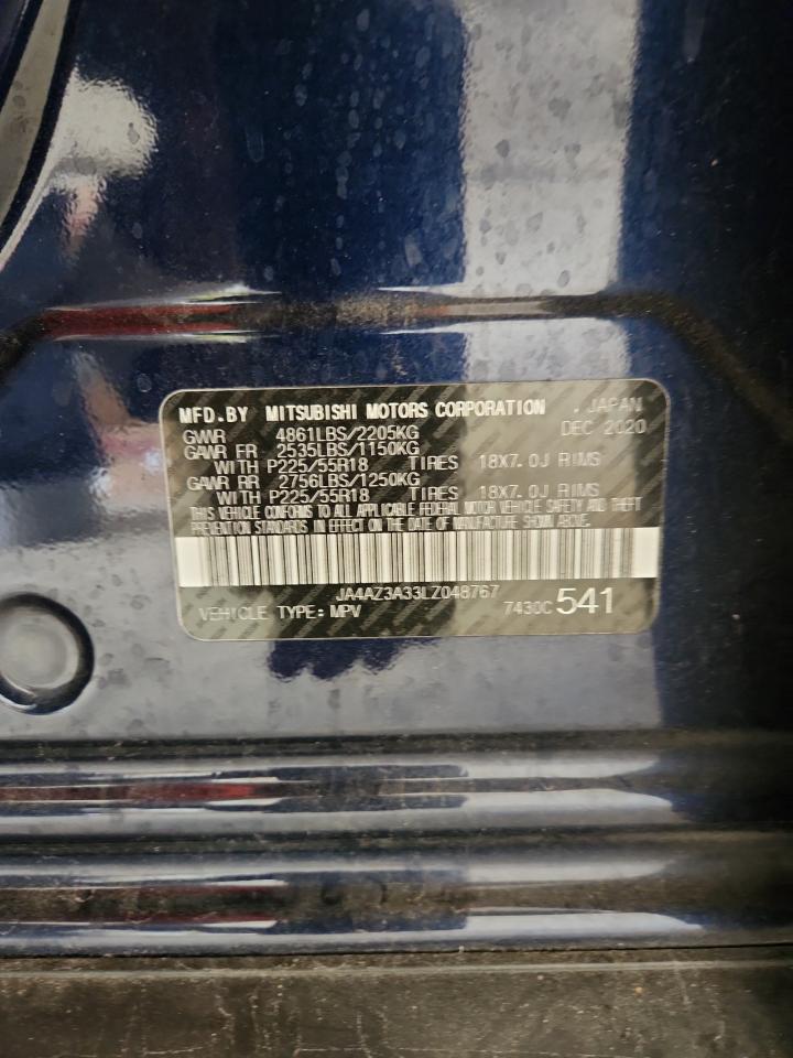 2020 Mitsubishi Outlander Se VIN: JA4AZ3A33LZ048767 Lot: 86486095