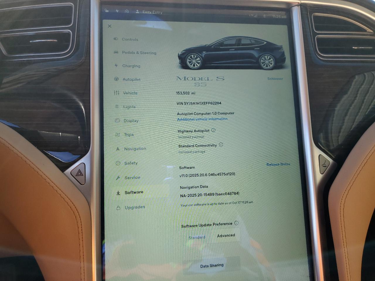 2014 Tesla Model S VIN: 5YJSA1H1XEFP62284 Lot: 84542705