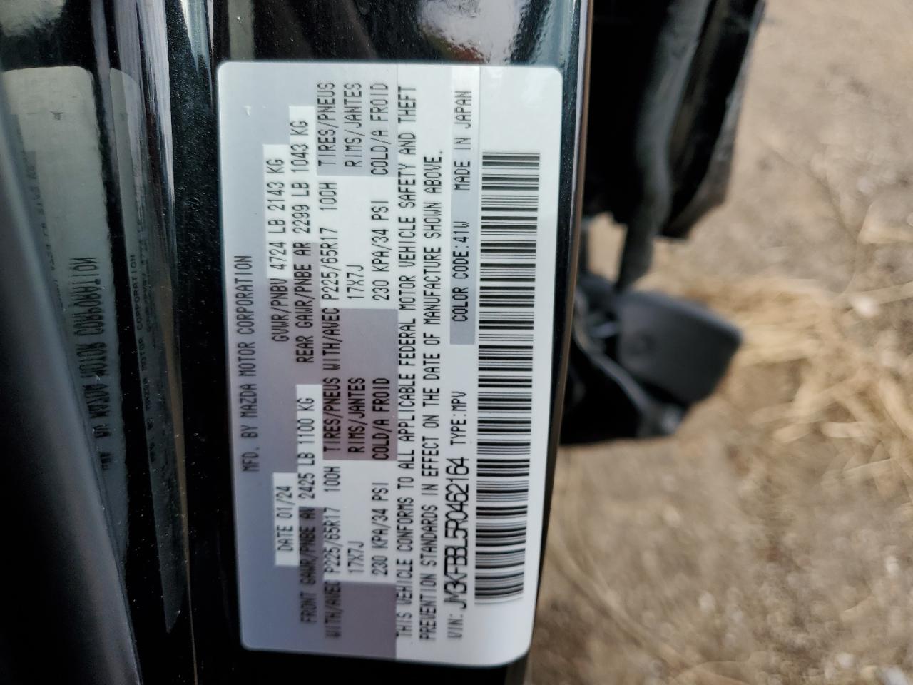 2024 Mazda Cx-5 Select VIN: JM3KFBBL5R0462164 Lot: 85391845