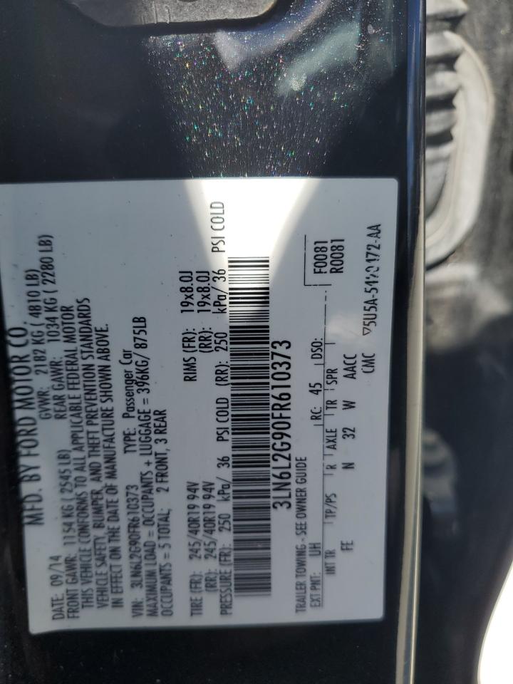 2015 Lincoln Mkz VIN: 3LN6L2G90FR610373 Lot: 82734835