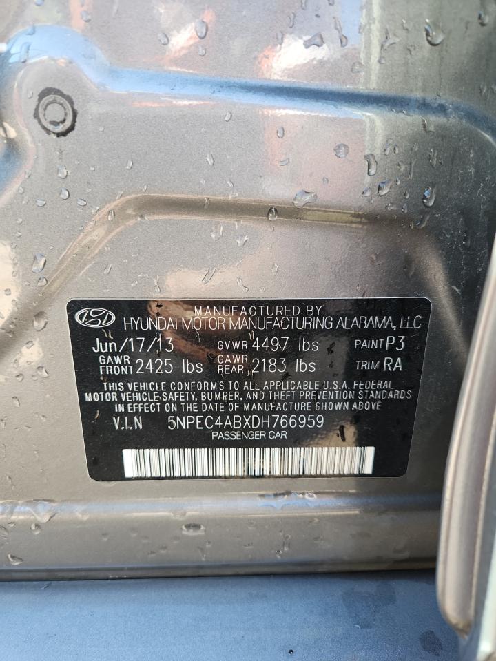 2013 Hyundai Sonata Se VIN: 5NPEC4ABXDH766959 Lot: 85169955