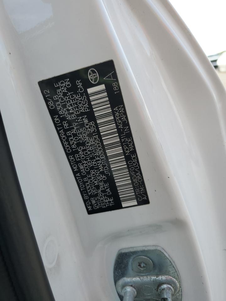 2012 Toyota Yaris VIN: JTDJTUD30CD541358 Lot: 85377995