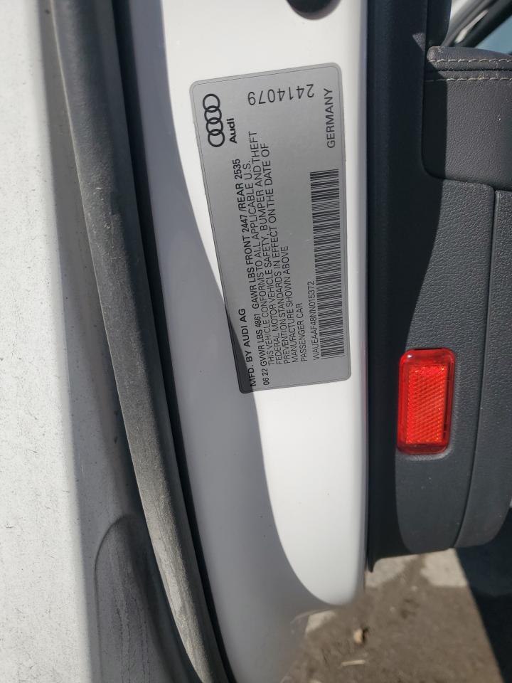 2022 Audi A4 Premium Plus 45 VIN: WAUEAAF48NN015372 Lot: 87290755