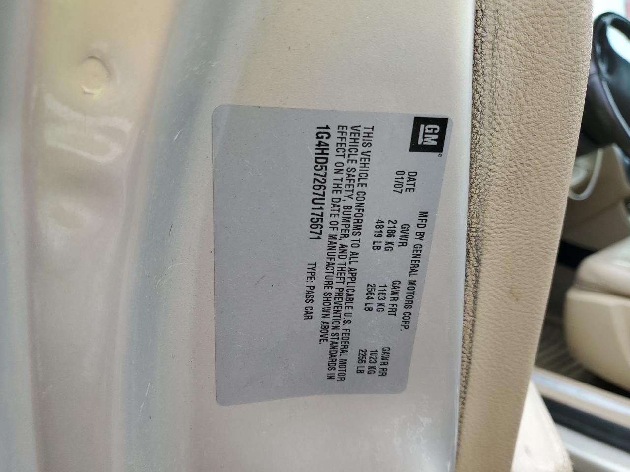 2007 Buick Lucerne Cxl VIN: 1G4HD57267U175671 Lot: 86435755