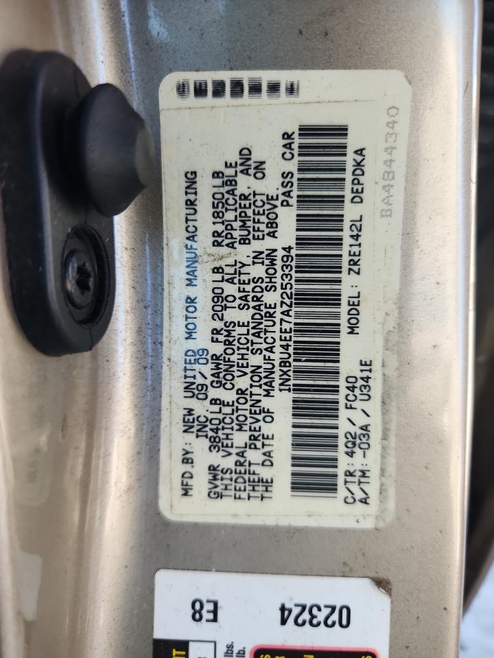 2010 Toyota Corolla Base VIN: 1NXBU4EE7AZ253394 Lot: 84956305