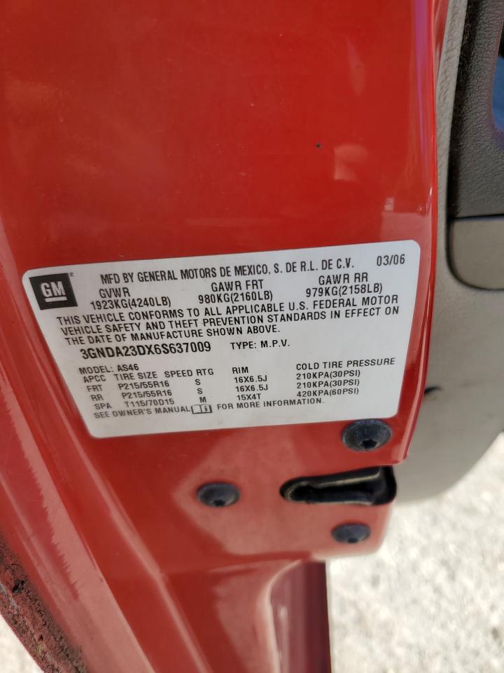 2006 Chevrolet Hhr Lt VIN: 3GNDA23DX6S637009 Lot: 87294755