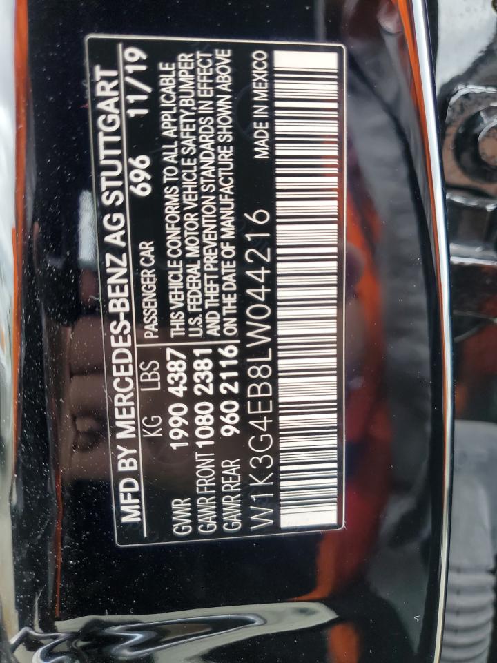 2020 Mercedes-Benz A 220 VIN: W1K3G4EB8LW044216 Lot: 81886945