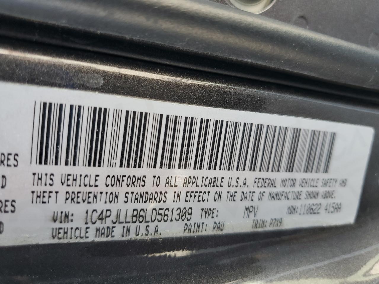 2020 Jeep Cherokee Latitude Plus VIN: 1C4PJLLB6LD561309 Lot: 85646605