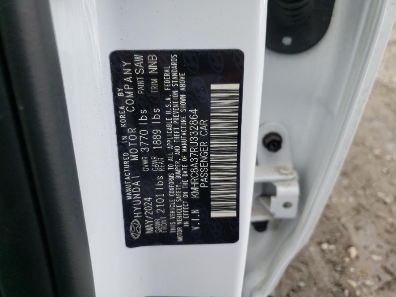 2024 Hyundai Venue Sel VIN: KMHRC8A37RU332864 Lot: 82191495