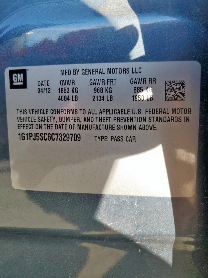2012 Chevrolet Cruze Eco VIN: 1G1PJ5SC6C7329709 Lot: 82281685