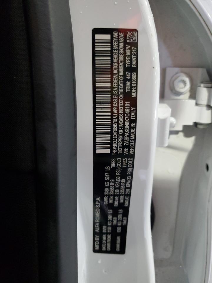 2019 Alfa Romeo Stelvio Ti VIN: ZASPAKBN8K7C49101 Lot: 84930925