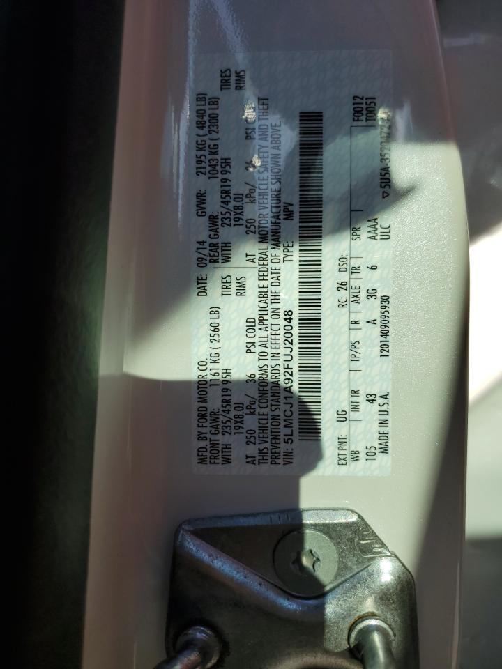 2015 Lincoln Mkc VIN: 5LMCJ1A92FUJ20048 Lot: 86220985