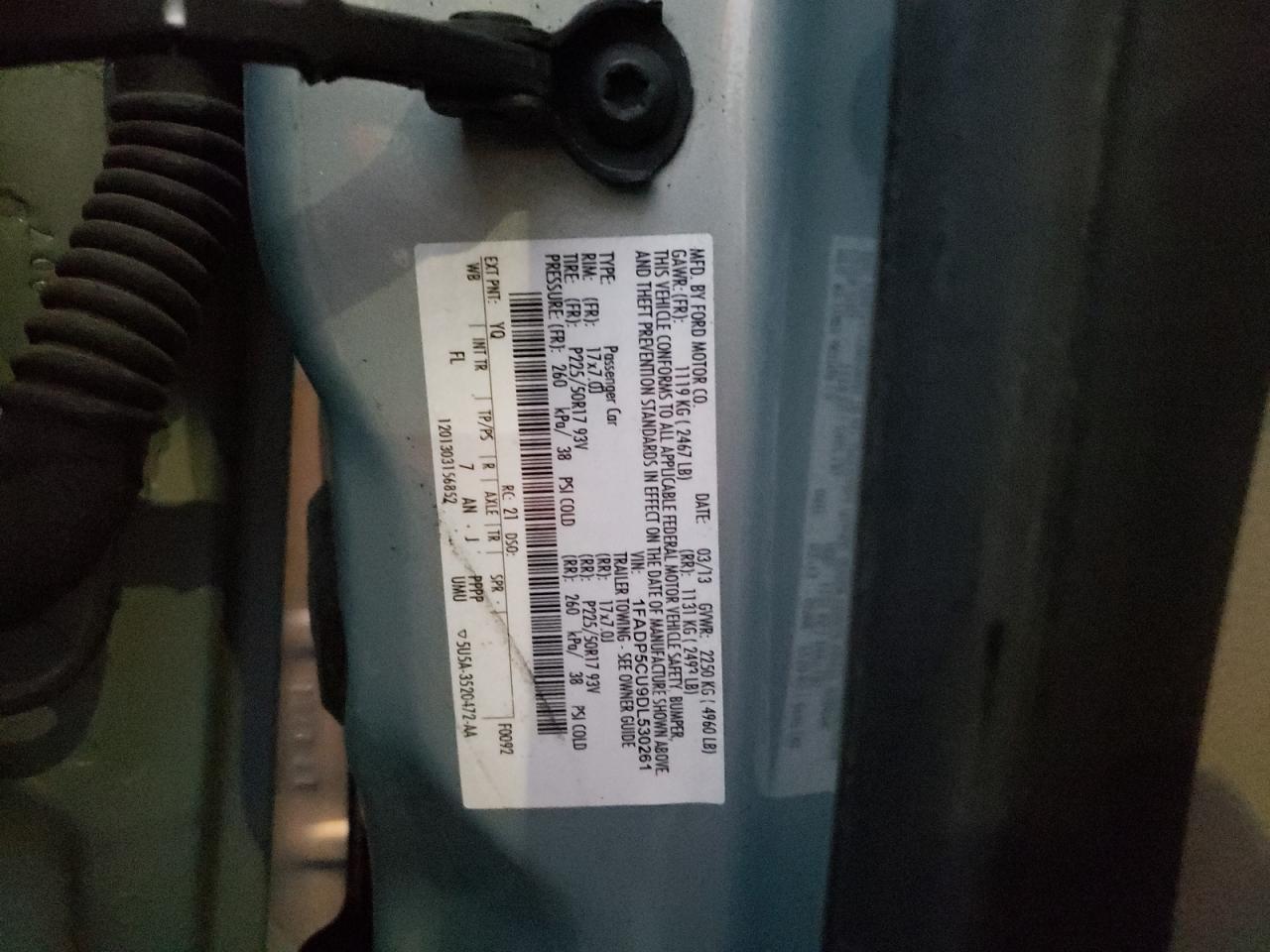 2013 Ford C-Max Premium VIN: 530261 Lot: 86540755