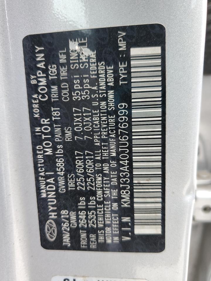 2018 Hyundai Tucson Sel VIN: KM8J33A40JU676999 Lot: 83874165