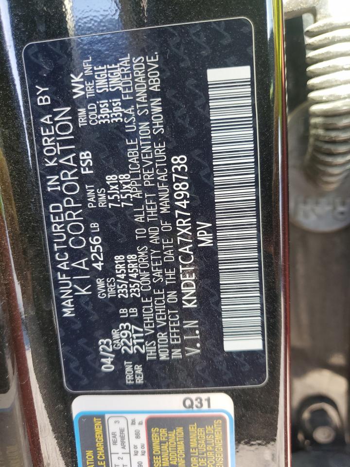 2024 Kia Seltos Sx VIN: KNDETCA7XR7498738 Lot: 85250255