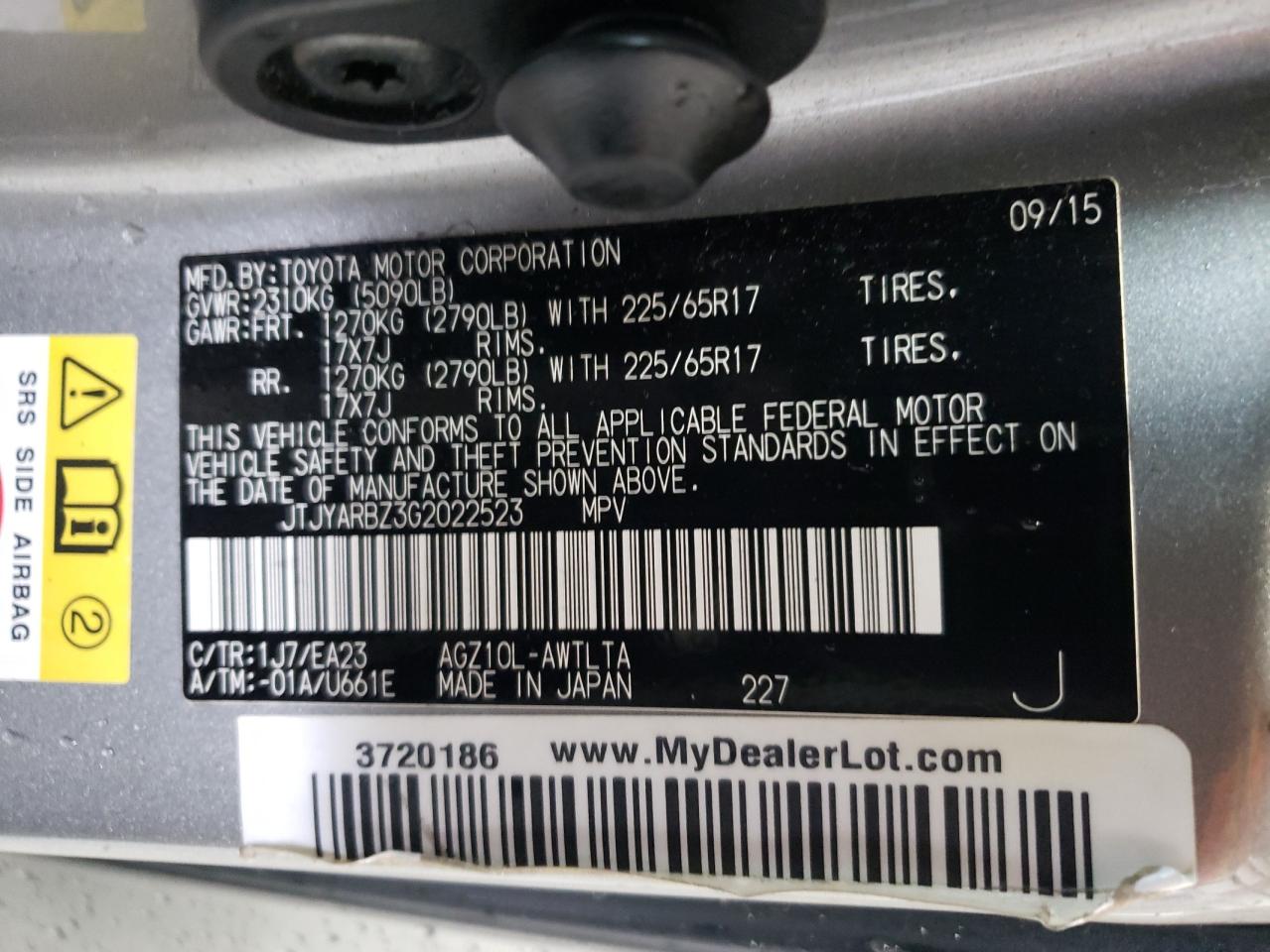 2016 Lexus Nx 200T Base VIN: JTJYARBZ3G2022523 Lot: 90033205