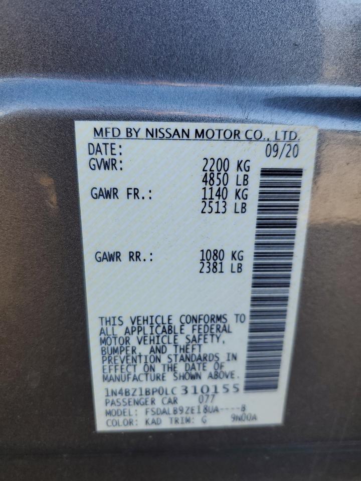 2020 Nissan Leaf S Plus VIN: 1N4BZ1BP0LC310155 Lot: 87485225