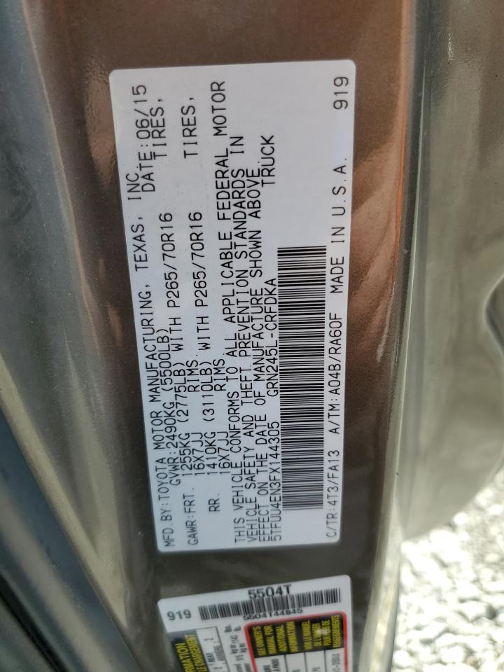 2015 Toyota Tacoma Access Cab VIN: 5TFUU4EN3FX144305 Lot: 84375505