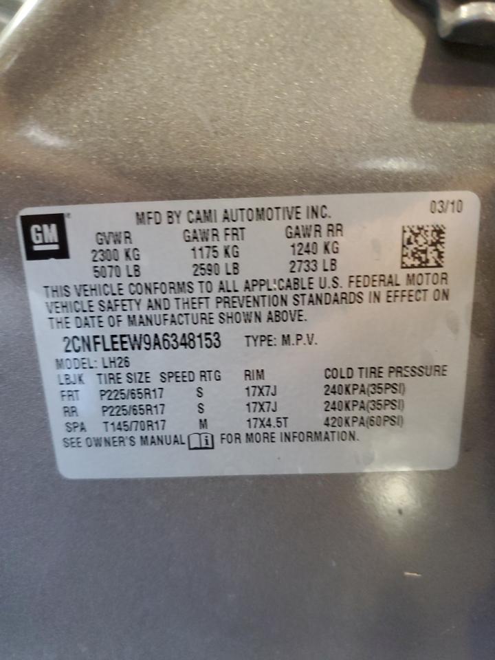 2010 Chevrolet Equinox Lt VIN: 2CNFLEEW9A6348153 Lot: 85776595