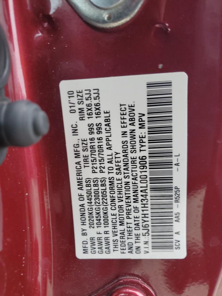 2010 Honda Element Lx VIN: 5J6YH1H34AL001906 Lot: 82183635