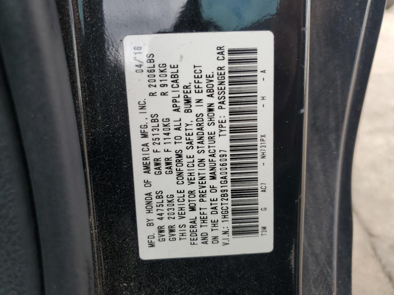 2016 Honda Accord Exl VIN: 1HGCT2B91GA006097 Lot: 82358435