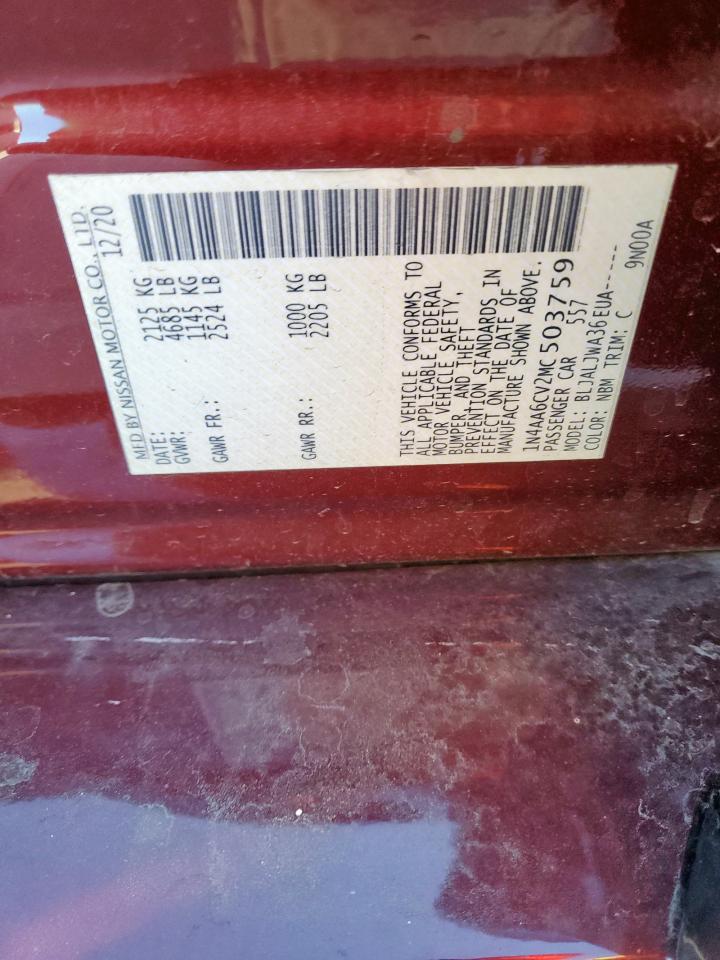 2021 Nissan Maxima Sv VIN: 1N4AA6CV2MC503759 Lot: 90667225