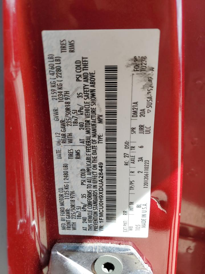 2013 Ford Escape Sel VIN: 1FMCU0H9XDUA28449 Lot: 84864425