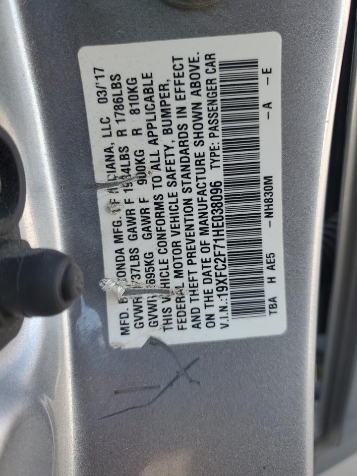 2017 Honda Civic Ex VIN: 19XFC2F71HE038096 Lot: 84066805