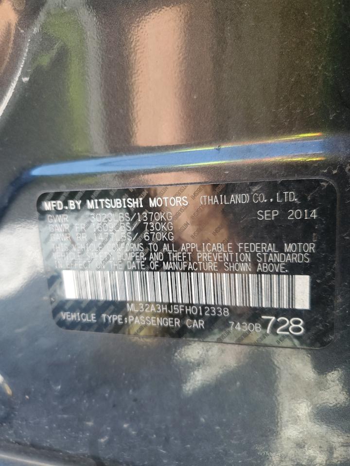 2015 Mitsubishi Mirage De VIN: ML32A3HJ5FH012338 Lot: 84882585